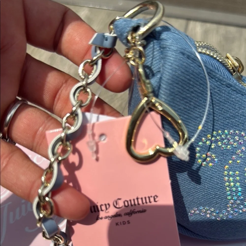Juicy Couture Blue Shoulder Bag with Gold Chain